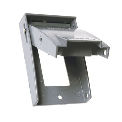 BELL 1-Gang Gray RAYNTITE Weatherproof Electrical Outlet Cover 5028-5, Outdoor Outlet Cover for Electrical Box, Scratch-Resistant Aluminum Weatherproof Cover