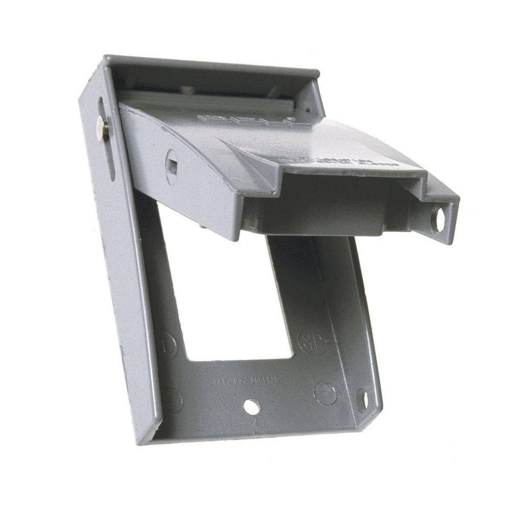 BELL 1-Gang Gray RAYNTITE Weatherproof Electrical Outlet Cover 5028-5, Outdoor Outlet Cover for Electrical Box, Scratch-Resistant Aluminum Weatherproof Cover