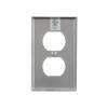 Eaton 93101 Standard Size Stainless Steel 1-Gang Duplex Receptacle Wallplate, Satin Brush Finish view 4