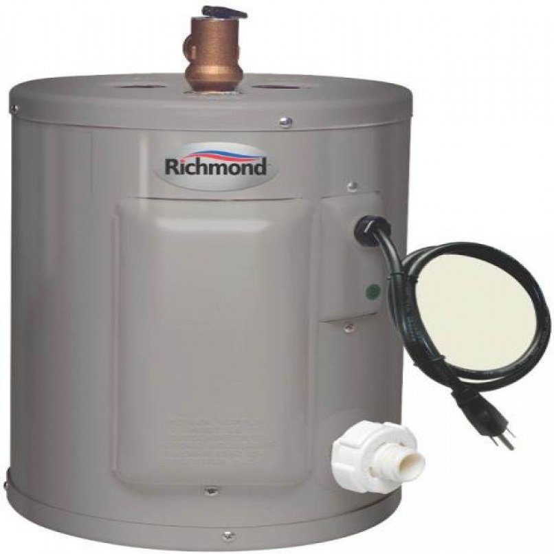 Richmond 6EP2-1 Electric Water Heater, 2000 W, 120 Vac, 2.5 Gal Tank, Stainless steel Richmond Electric Water Heater