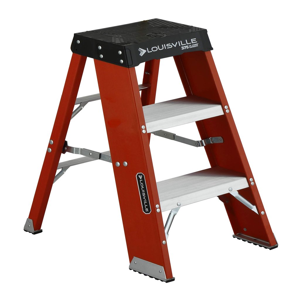 Louisville Ladder 2 ft Fiberglass Step Stool, FY8003, Type IAA, 375 lbs