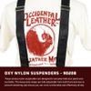 Occidental Leather Oxy Nylon Suspenders - Extra Heavy 2 Wide Straps & Heavy Harness Leather Rear Spreader - Made In USA view 2