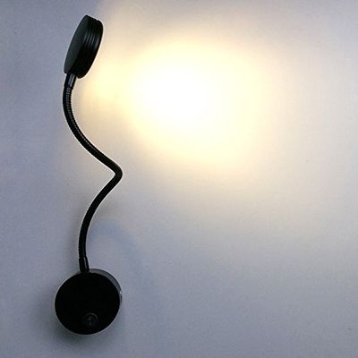 Luminturs(TM 5W LED Wall Sconces Picture Spot Lamp Fixture Flexible Pipe Button Light Warm White