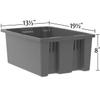 Akro-Mils 35200 Nest and Stack Plastic Storage Container and Distribution Tote, (19-1/2-Inch L x 13-1/2-Inch W x 8-Inch H), Blue, (6-Pack) view 3