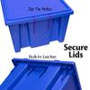Akro-Mils 35200 Nest and Stack Plastic Storage Container and Distribution Tote, (19-1/2-Inch L x 13-1/2-Inch W x 8-Inch H), Blue, (6-Pack) view 4