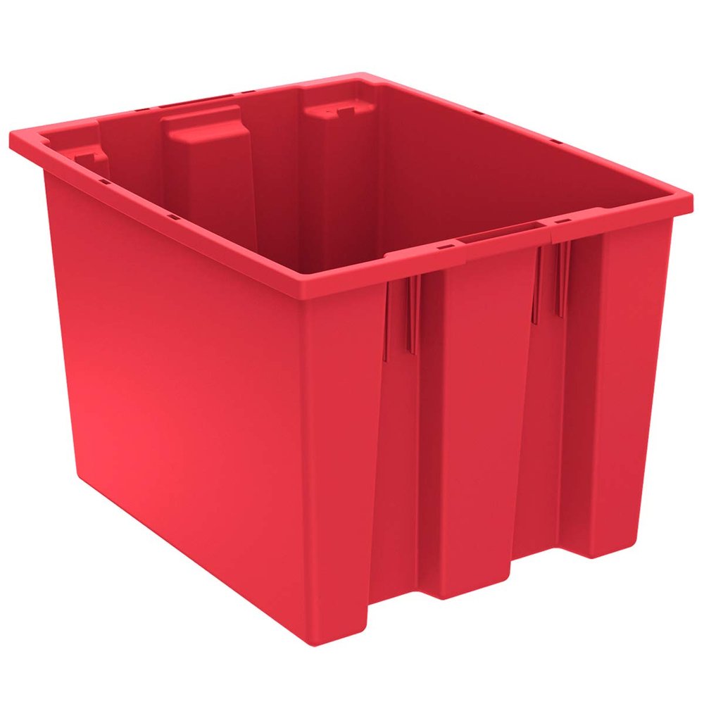 Akro-Mils Stack And Nest Tote Box - 19X15x13" - Red - Red - Lot of 6