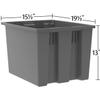 Akro-Mils Stack And Nest Tote Box - 19X15x13" - Red - Red - Lot of 6 view 3