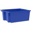 Akro-Mils 35225 Nest and Stack Plastic Storage Bins, Heavy Duty Industrial Strength Totes for Storage, Transportation and Material Handling Boxes, 23-1/2" L x 19" W x 10" H, Blue, 3-Pack view 1