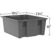 Akro-Mils 35225 Nest and Stack Plastic Storage Bins, Heavy Duty Industrial Strength Totes for Storage, Transportation and Material Handling Boxes, 23-1/2" L x 19" W x 10" H, Blue, 3-Pack view 3