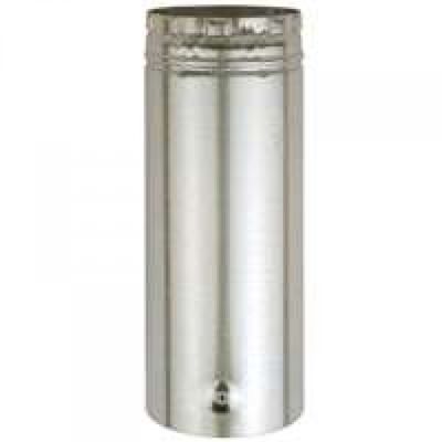 AMERICAN METAL 5E12A 5" x 12" Double Wall Adjustable Round Gas Vent Pipe, Snap Lock Coupling