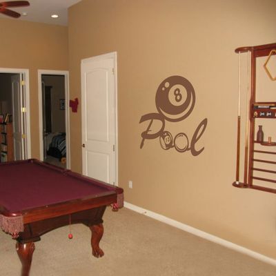 Poolroom Billiard Vinyl Art-Sports Game Room Billiard Decal