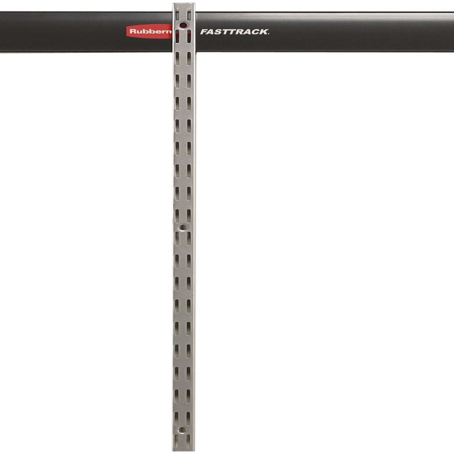 Rubbermaid Garage FastTrack Upright 25" Satin Nickel Wall Mounted Storage System Direct Mount for FastTrack Garage Rail Garage/Home Organization