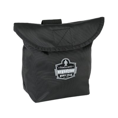 Carry Pouch for Full Respirator Masks, Straps to Attach Around Belt, Cover Flap Closure, 10" L x 3.5" W, 6" H, Ergodyne Arsenal 5181 , Black