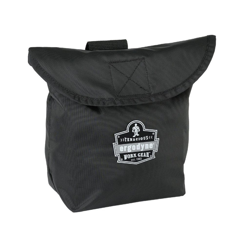 Carry Pouch for Full Respirator Masks, Straps to Attach Around Belt, Cover Flap Closure, 10" L x 3.5" W, 6" H, Ergodyne Arsenal 5181 , Black