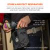 Carry Pouch for Full Respirator Masks, Straps to Attach Around Belt, Cover Flap Closure, 10" L x 3.5" W, 6" H, Ergodyne Arsenal 5181 , Black view 2