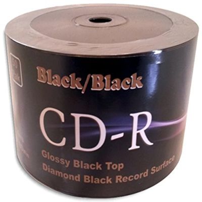 Black/Black 52X 80-Min Double-Sided Colored CD-R 100-Pak (2 x 50-Pak)