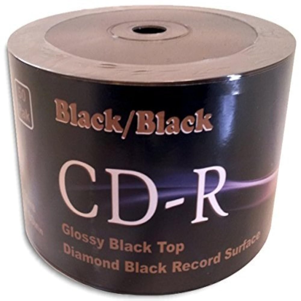 Black/Black 52X 80-Min Double-Sided Colored CD-R 100-Pak (2 x 50-Pak)