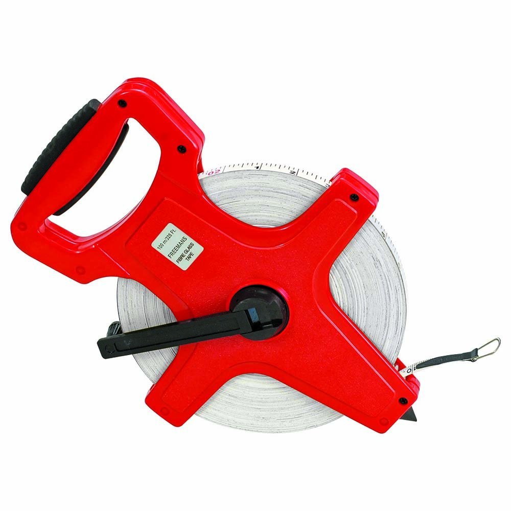 Freemans FO100 Fibreglass Open Reel 100M Measuring Tape