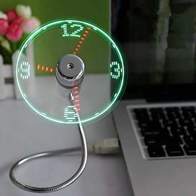 ONXE LED USB Clock Fan with Real Time Display Function,Stocking Stuffers for Men Christmas Gadgets,Father's Day Gifts,1 Year Warranty