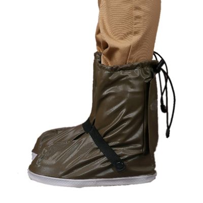Fashion Shoe Covers Unisex Rain Proof Shoes Cover Outdoor Riding Rain Boots (Brown, S)