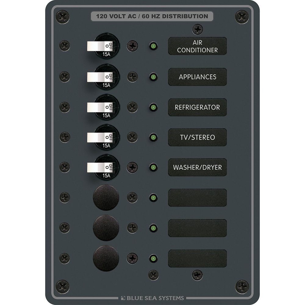 Blue Sea Systems 8059 AC 8 Position Panel, Beige