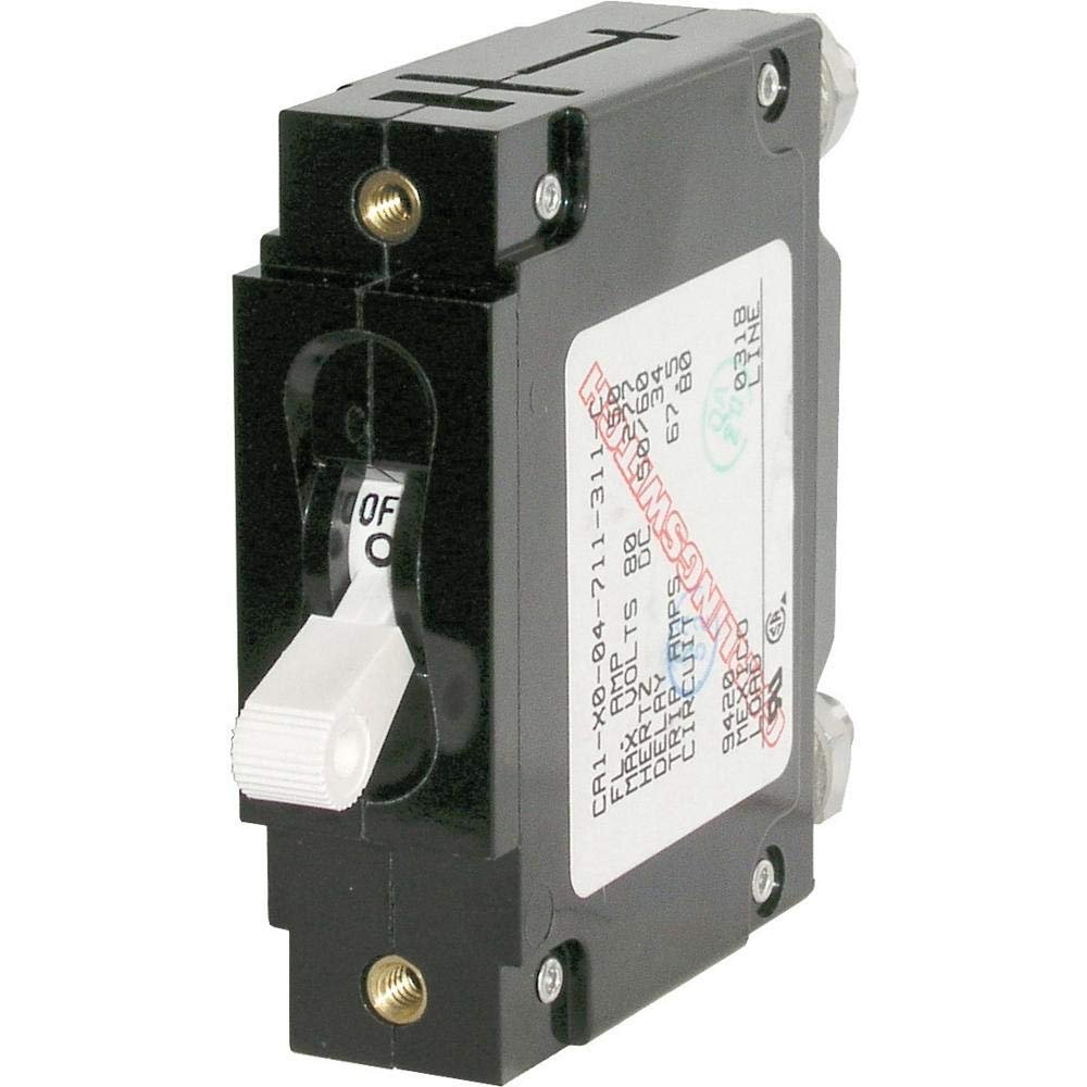 Blue Sea Systems 7246 C-Series White Toggle Circuit Breaker, Single Pole 60 Amp