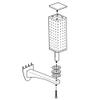 Azar Displays 700231-BLK 4" W x 4" D x 12" H Four-Sided Revolving Pegboard Display with Extension Rod in Solid Black view 3