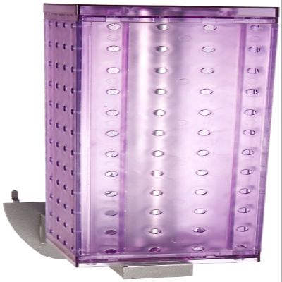 Azar Displays 700231-PUR 4" W x 4" D x 12" H Four-Sided Revolving Pegboard Display with Extension Rod in Translucent Purple
