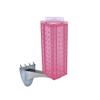 Azar Displays 700231-PNK 4" W x 4" D x 12" H Four-Sided Revolving Pegboard Display with Extension Rod in Translucent Pink view 1