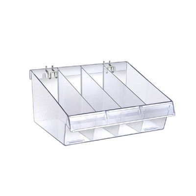 Azar Displays 556132 12" W x 8" D x 5.75" H Divider Bin (4 Pack)