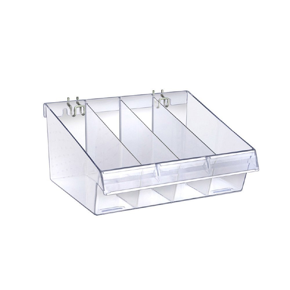 Azar Displays 556132 12" W x 8" D x 5.75" H Divider Bin (4 Pack)
