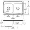 Elkay STCR3322L2 2-Hole Gourmet Celebrity Double Basin Top-Mount Kitchen Sink, 33" x 22", Bright Satin/Stainless Steel view 4