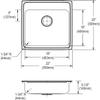 Elkay LRAD2222551 Lustertone Compliant Bowl 30.7" x 26.3" x 8.5" Single Basin view 2
