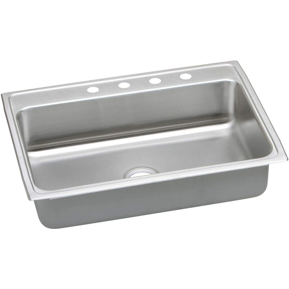 Elkay LRAD3122602 2-Hole Gourmet Lustertone 31-Inch x 22-Inch Self Rimming Single Basin Stainless Steel Kitchen Sink