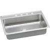 Elkay LRAD3122602 2-Hole Gourmet Lustertone 31-Inch x 22-Inch Self Rimming Single Basin Stainless Steel Kitchen Sink view 1
