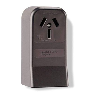 Legrand Pass & Seymour 385 50 Amp 125/250V 3 Pole 3 Wire Range Power Outlet Surface Receptacle, NEMA 10 50R, Black (1 Count)