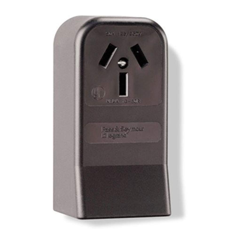 Legrand Pass & Seymour 385 50 Amp 125/250V 3 Pole 3 Wire Range Power Outlet Surface Receptacle, NEMA 10 50R, Black (1 Count)