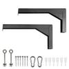 Elite Screens 12" Black Projector Screen L-Brackets, Reinforced Single Metal Welded Construction, Wall or Ceiling Mount - Includes Hooks and Hardware, Model: ZVMAXLB12-B view 1
