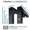 Elite Screens 12" Black Projector Screen L-Brackets, Reinforced Single Metal Welded Construction, Wall or Ceiling Mount - Includes Hooks and Hardware, Model: ZVMAXLB12-B view 4