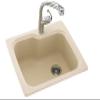 Swanstone KS02522SB.011 Solid Surface 1-Hole Dual Mount Single-Bowl Kitchen Sink, 25-in L X 22-in H X 9-in H, Tahiti White view 1