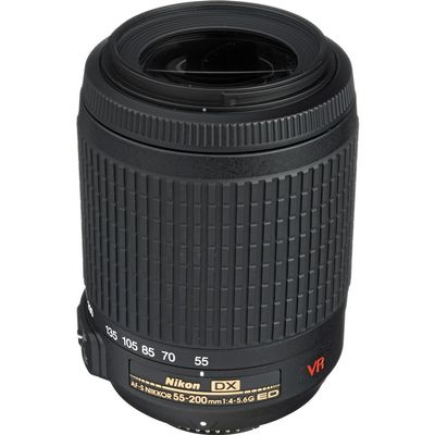 Nikon 55-200mm f/4-5.6G ED IF AF-S DX VR [Vibration Reduction] Nikkor Zoom Lens Bulk packaging (White box, New)