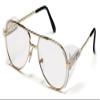 Pyramex Pathfinder Aviator Safety Glasses with Gold Frame and Clear Lens view 1