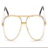 Pyramex Pathfinder Aviator Safety Glasses with Gold Frame and Clear Lens view 2