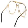 Pyramex Pathfinder Aviator Safety Glasses with Gold Frame and Clear Lens view 4