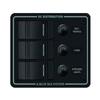 Blue Sea Systems 8374 Water Resistant Circuit Breaker Panel 3 Position, Black view 1