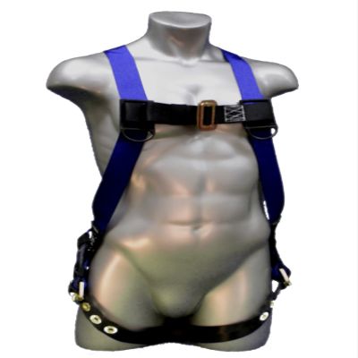 Elk River 48113 Premium Construction Plus Polyester 1 D-Ring Harness with 6' NoPac Energy-Absorbing Lanyard, Fits Small to X-Large