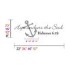 DigTour WallArt Hebrews Decor Art Quote Hope Anchors The Soul Custom Vinyl Wall Decal Religious Decor A(X-Large,Anchor:Slate Gray;Words:Black) view 3