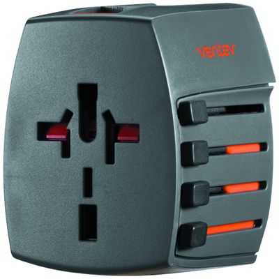 Ventev Global Charginghub 300 | Simultaneously Charge Two USB Devices, Two Prong Travel Adapter works in 150+ Countries, Accommodates U.S. Three Prong Devices, Rapid Rate Charging Any Single Device