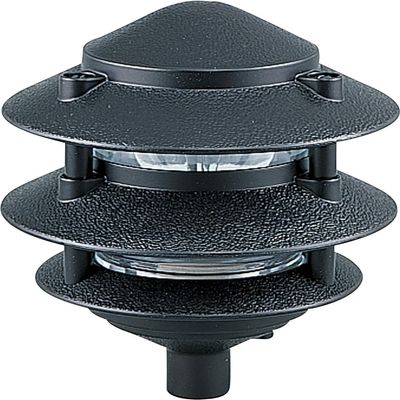 Generation Lighting Hardwired 120V Outdoor Pagoda Path Light, Black