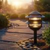 Generation Lighting Hardwired 120V Outdoor Pagoda Path Light, Black view 4